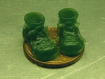 Shoes for Male Caricature figurine, apx 1.5” tall, to be cast in bronze.